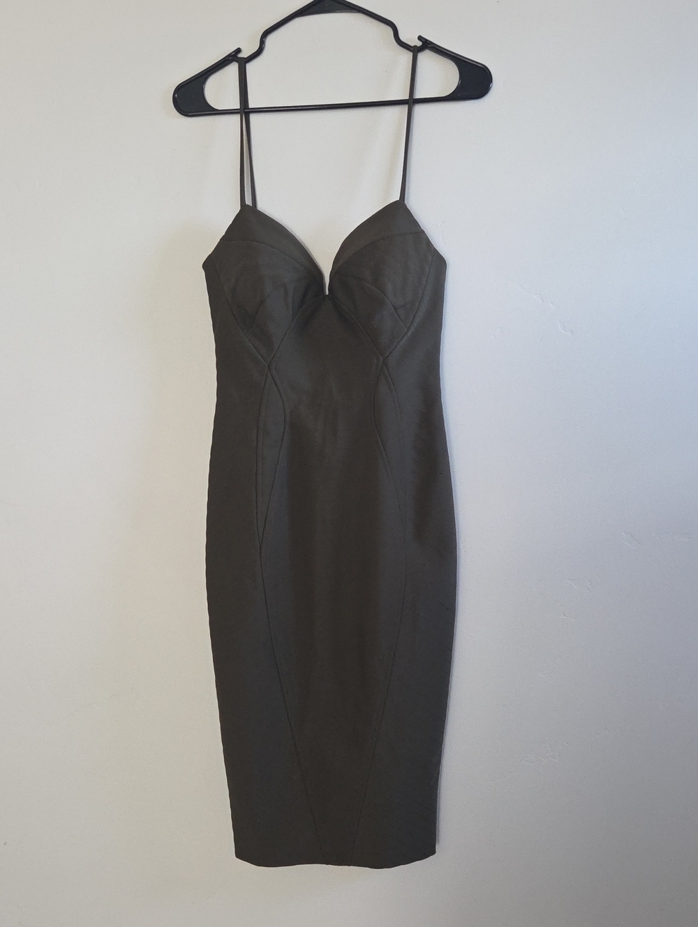 Sheike Classic Army Green Spaghetti-Strap Bodycon Dress